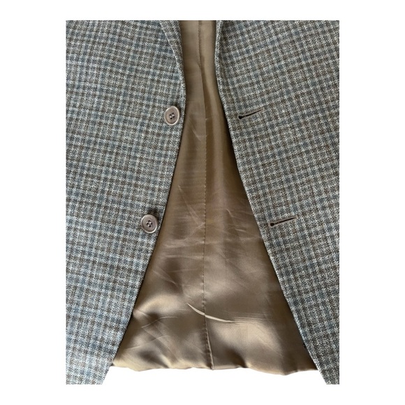 Canali Lightweight European silk/wool blend plaid check blazer | 58R IT (US 48R) - Picture 9 of 16